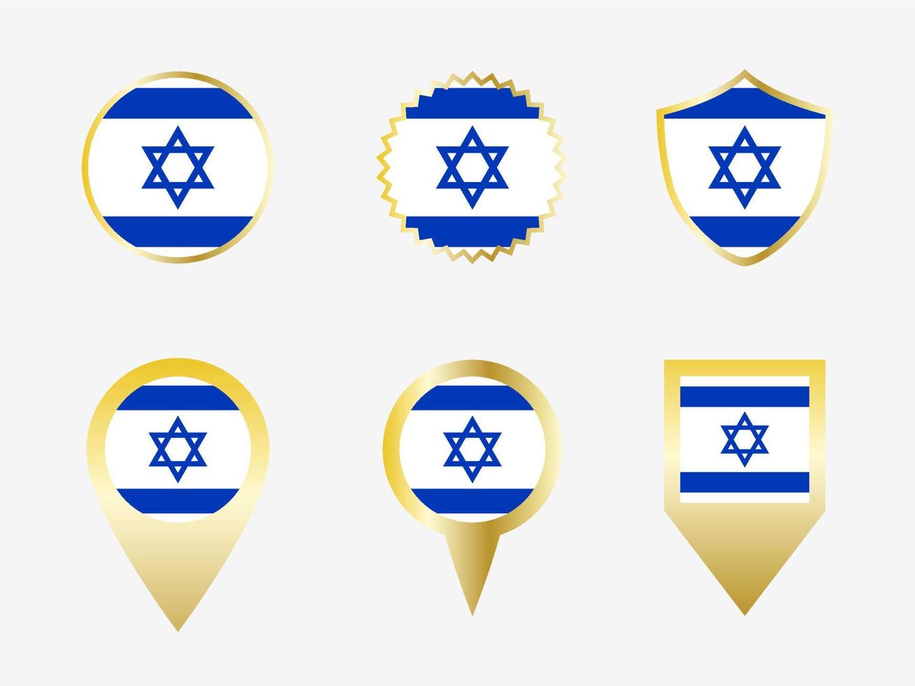 Vector flag set of Israel
