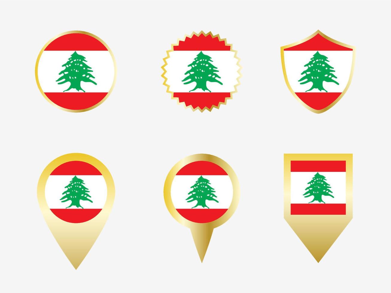 Vector flag set of Lebanon