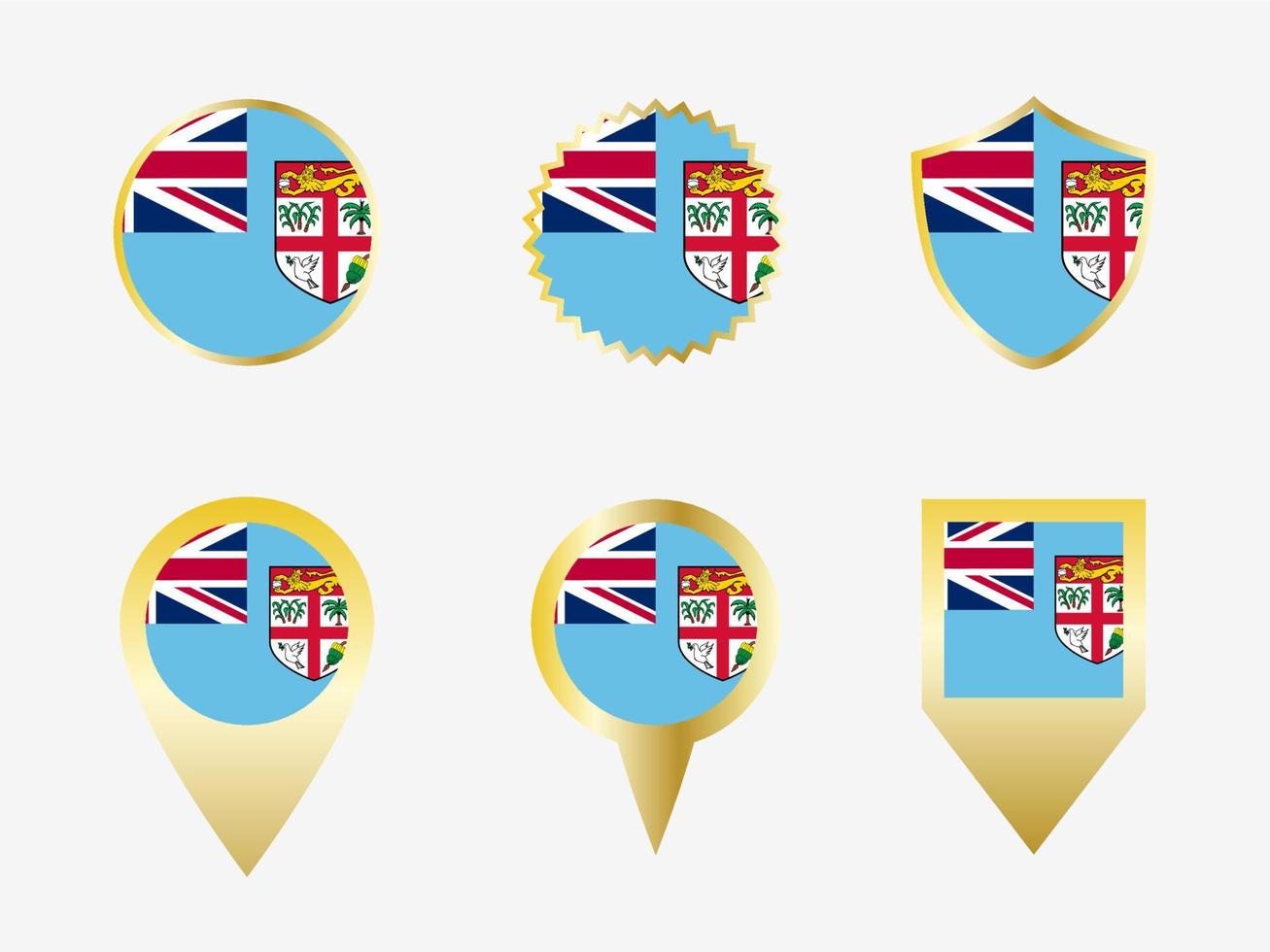 Vector flag set of Fiji