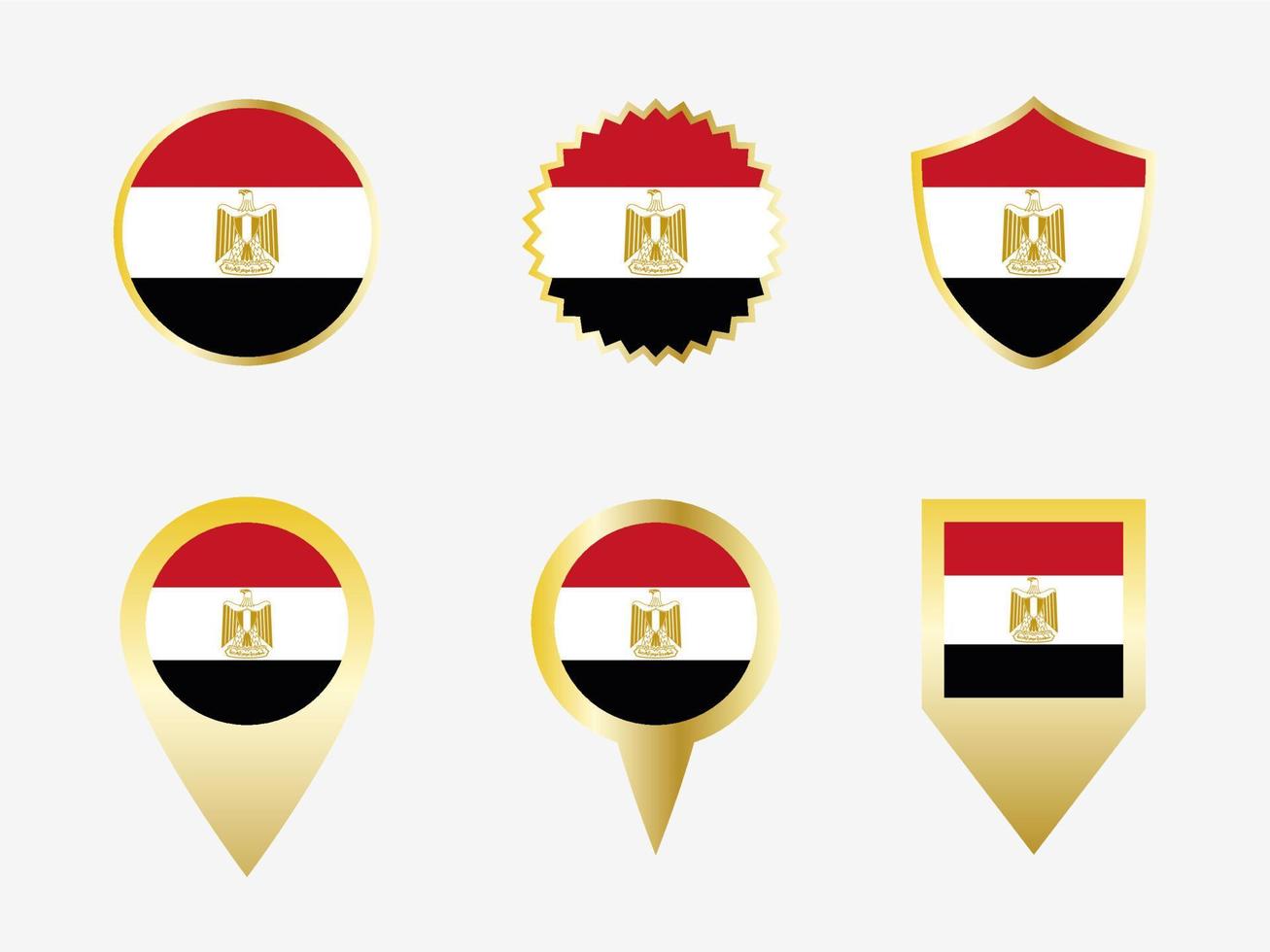 Vector flag set of Egypt.