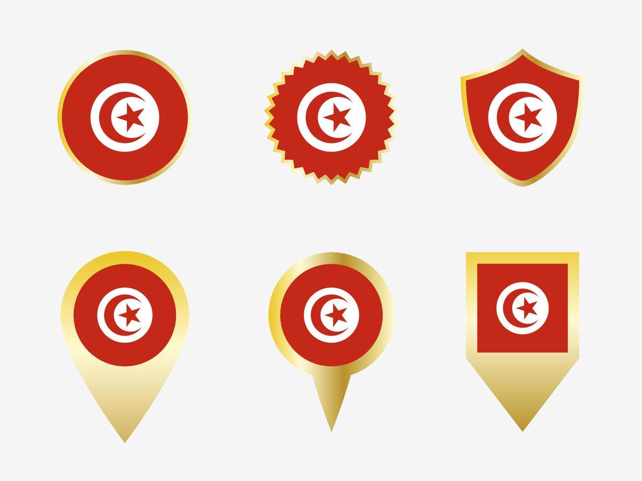 Vector flag set of Tunisia
