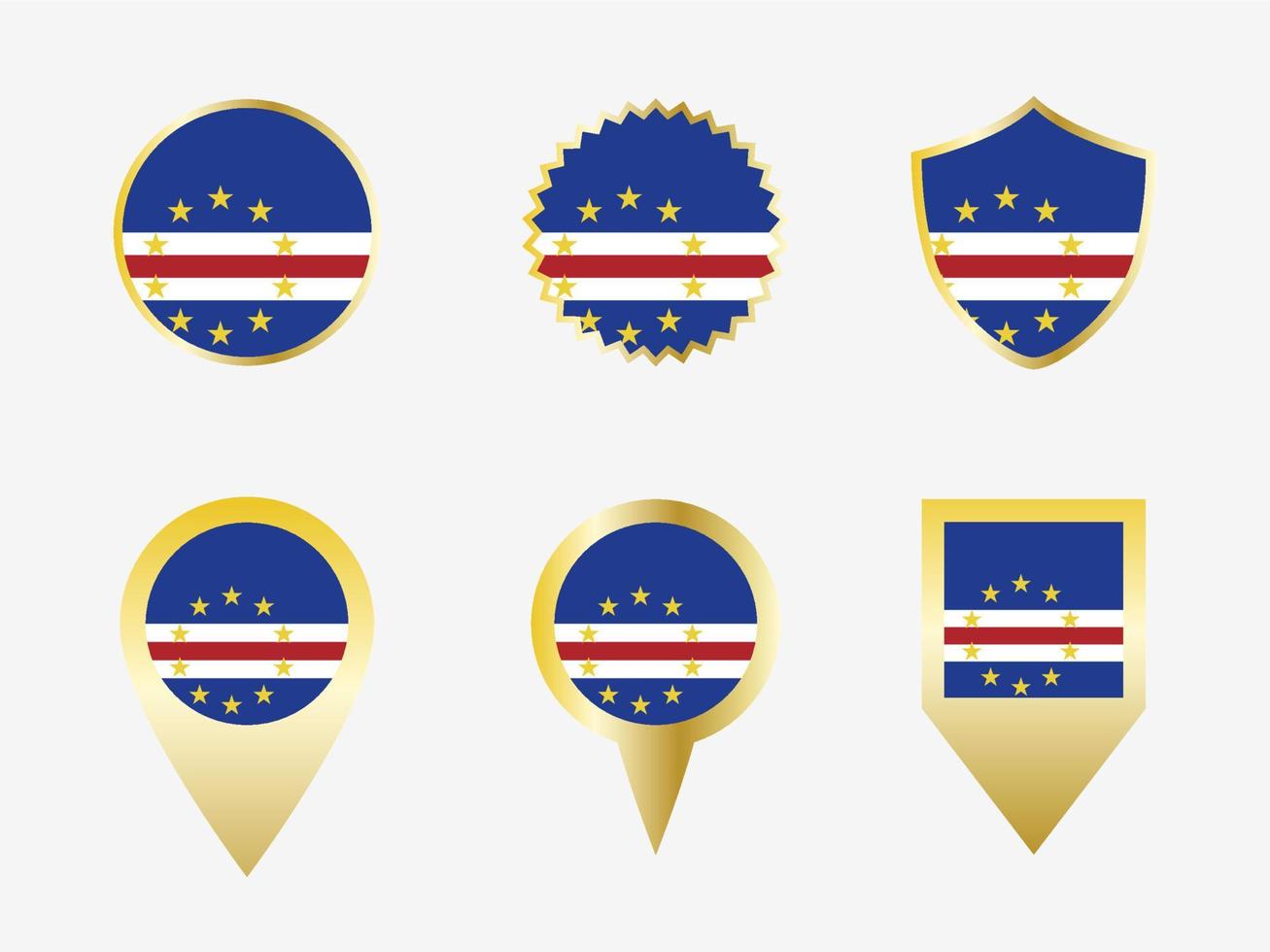 Vector flag set of Cape Verde.