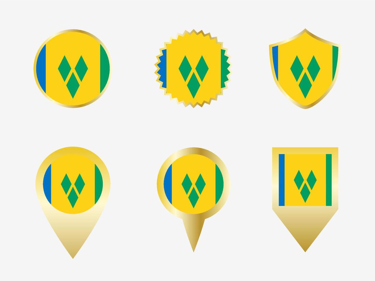 Vector flag set of Saint Vincent and the Grenadines