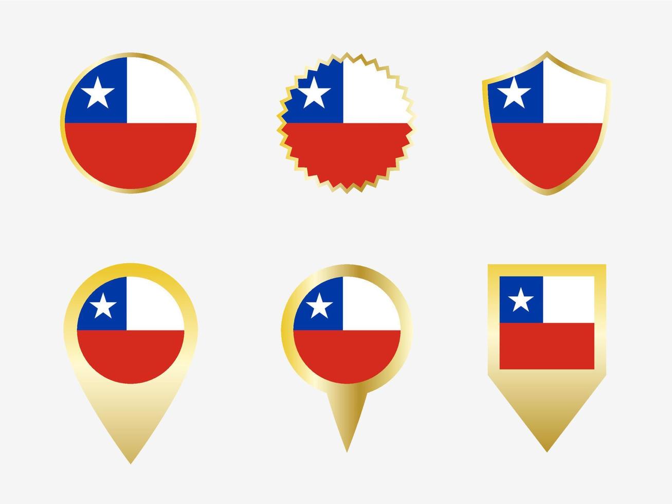 Vector flag set of Chile