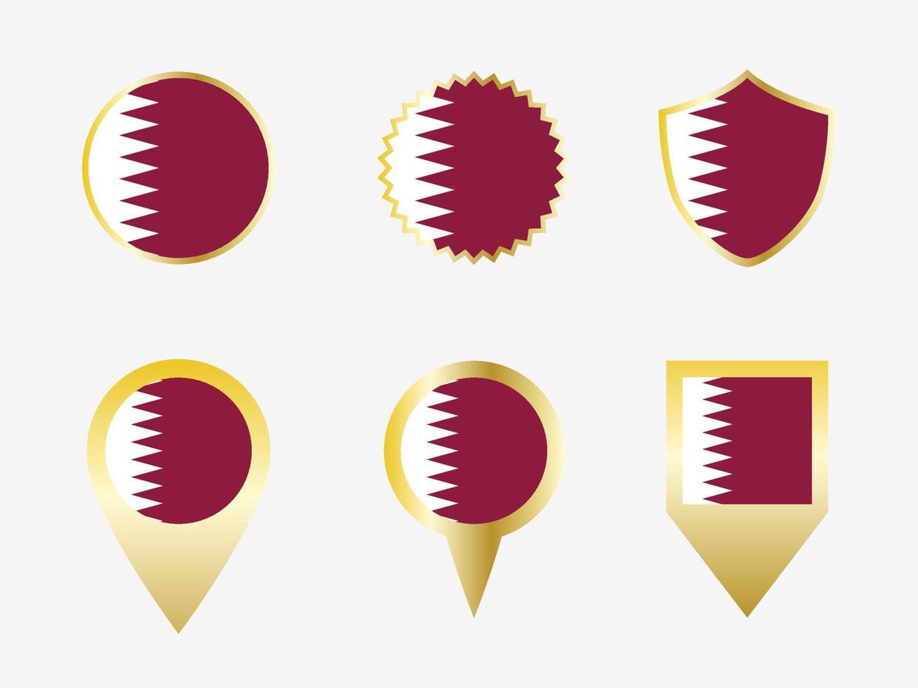 Vector flag set of Qatar