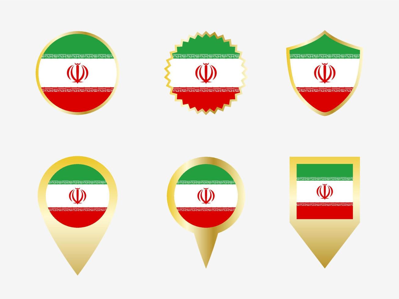 Vector flag set of Iran
