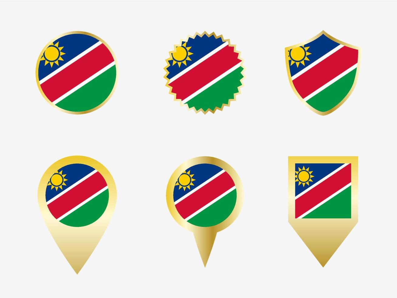Vector flag set of Namibia.