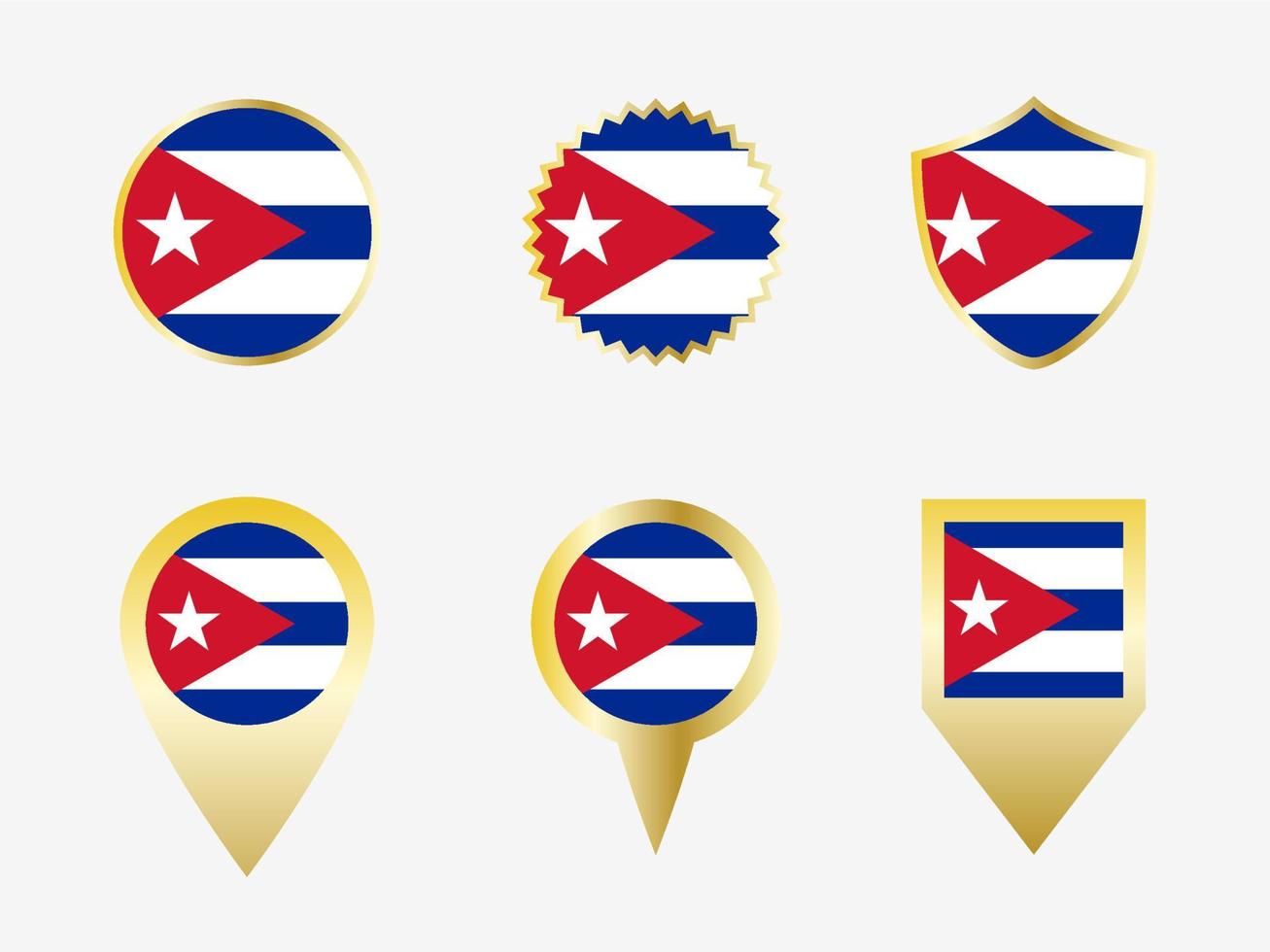 Vector flag set of Cuba