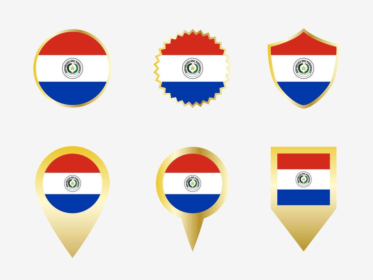 Vector flag set of Paraguay