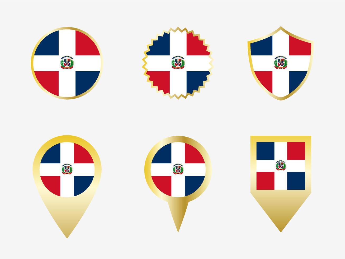 Vector flag set of Dominican Republic