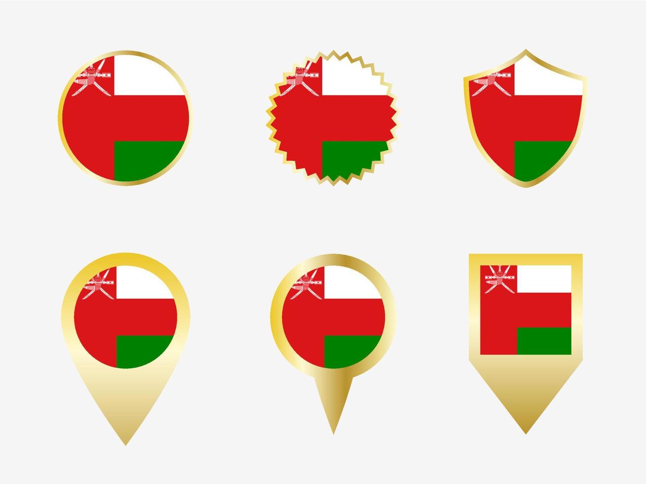 Vector flag set of Oman