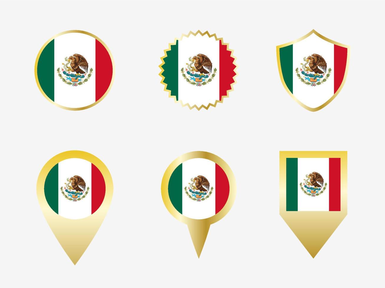 vector bandera conjunto de mexico
