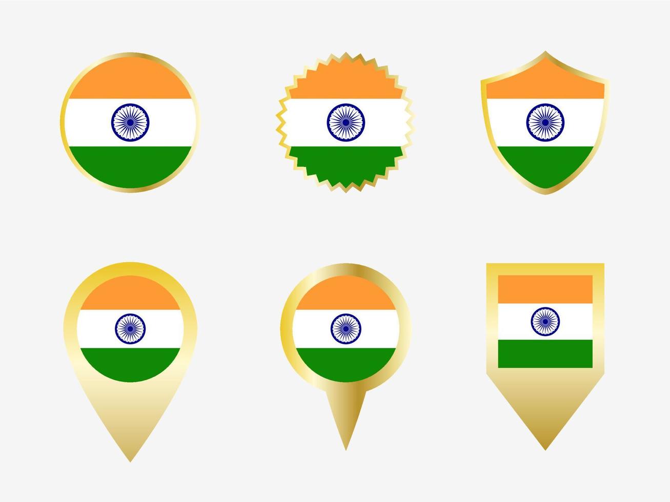 Vector flag set of India