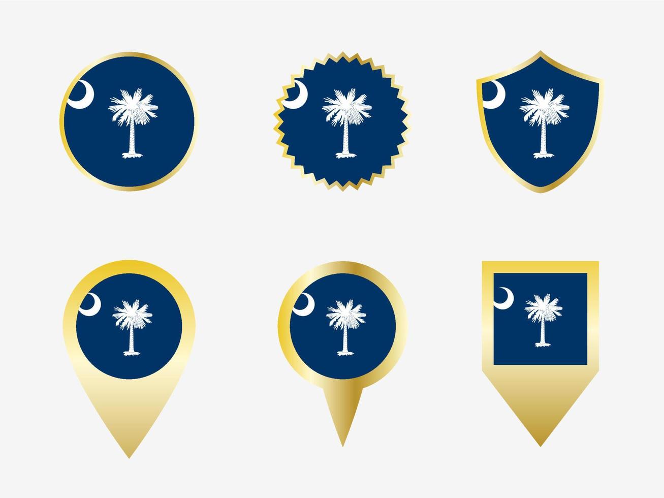 Vector flag set of South Carolina, US state