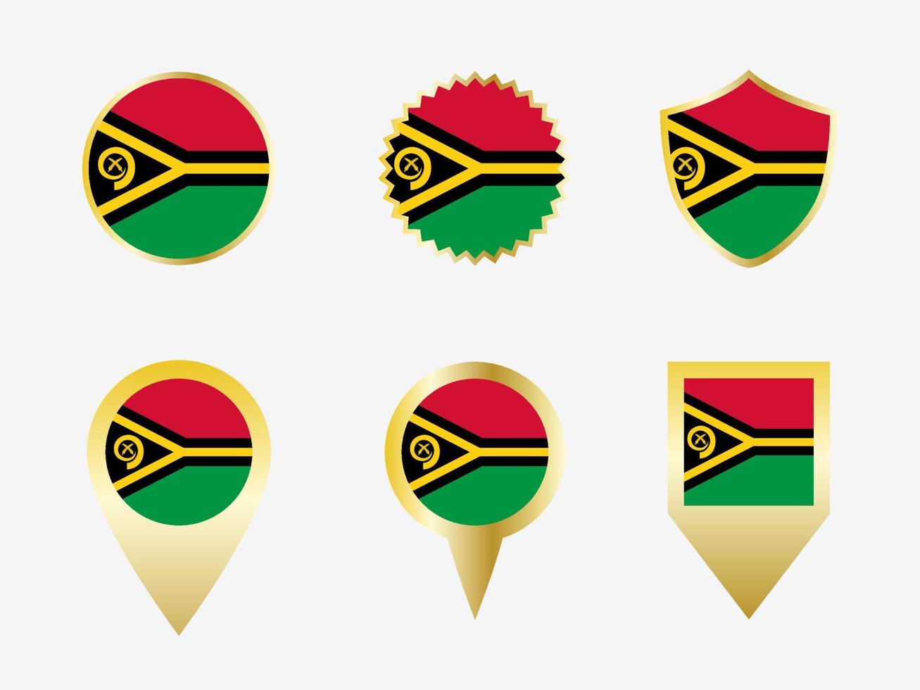 Vector flag set of Vanuatu