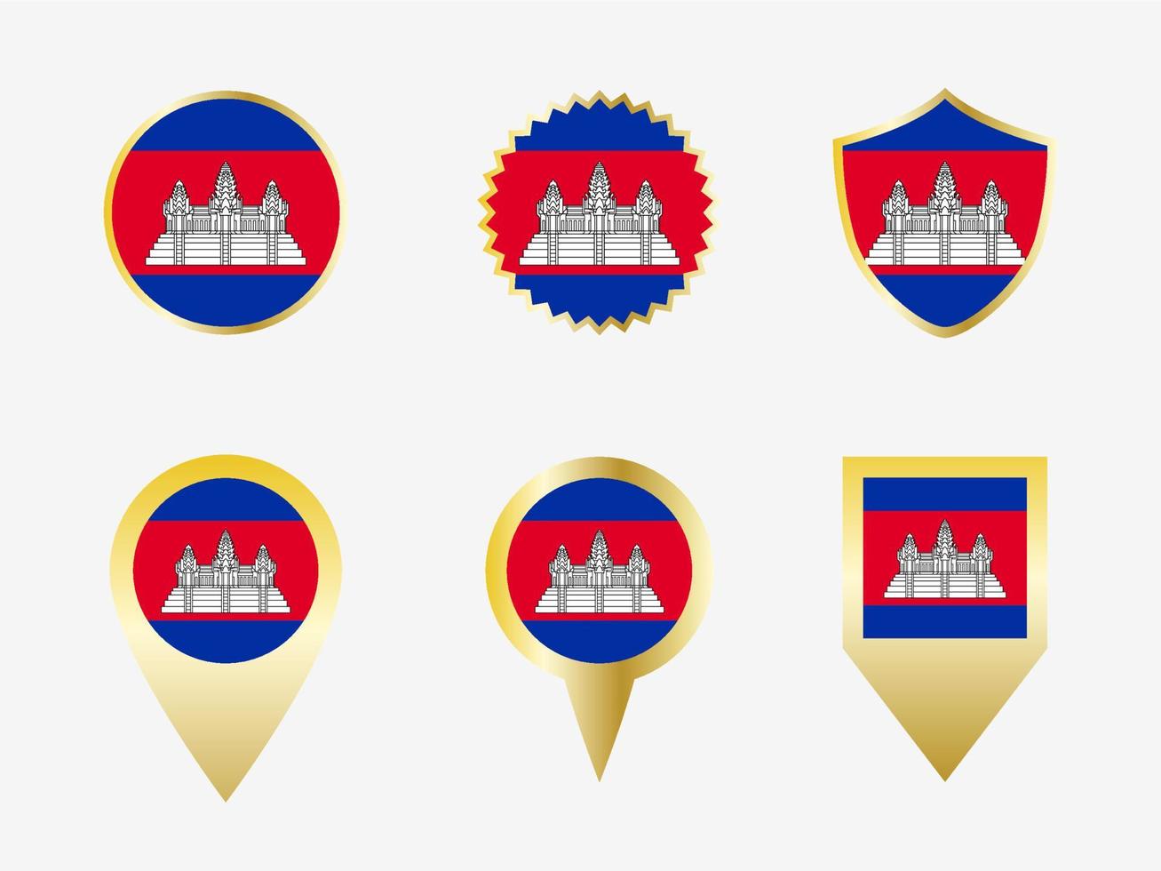 Vector flag set of Cambodia