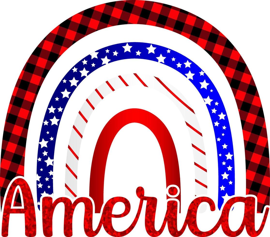 4th July America Rainbow vector