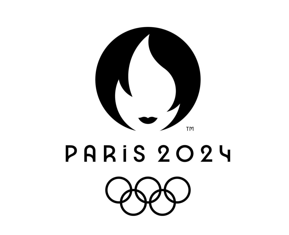 Paris 2024 Olympic Games Official Logo Black symbol abstract design vector illustration