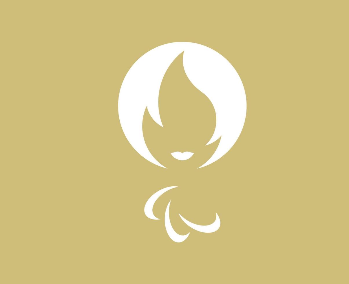 París 2024 oficial paralímpico juegos logo blanco símbolo resumen diseño vector ilustración con marrón antecedentes