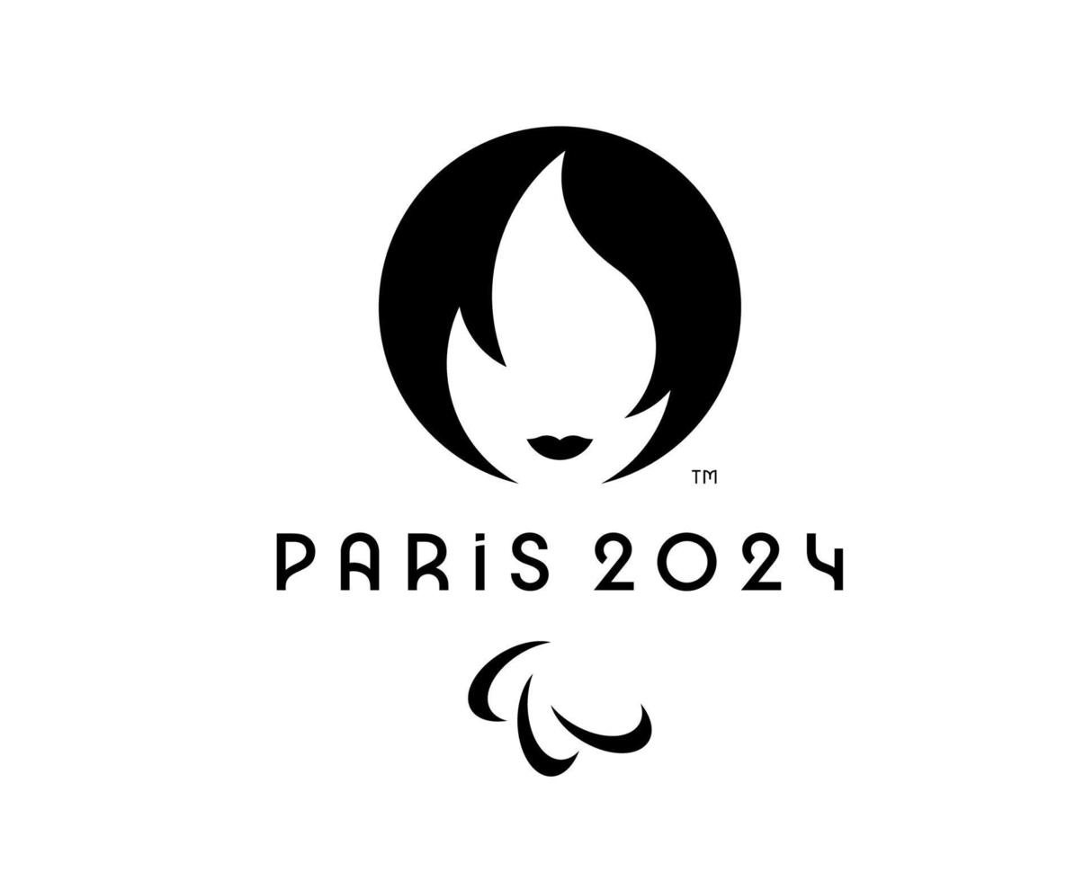 París 2024 paralímpico juegos oficial logo negro símbolo resumen diseño vector ilustración