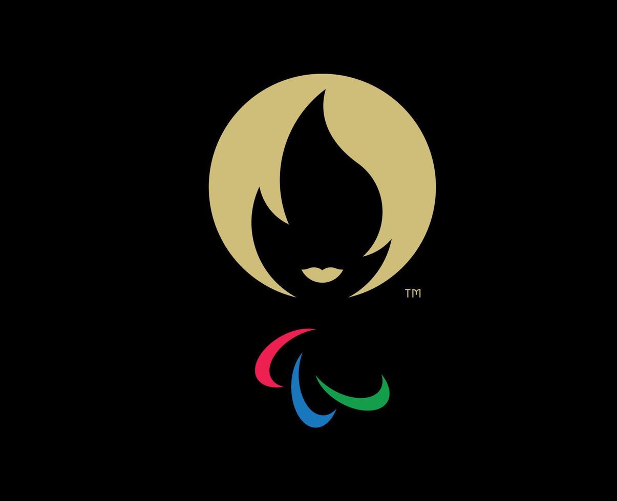 Paris 2024 Official Paralympic Games Logo symbol abstract design vector illustration With Black Background