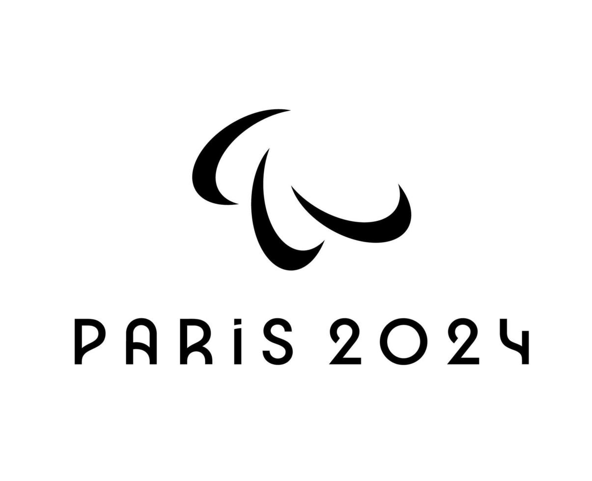 paralímpico juegos París 2024 logo oficial negro símbolo resumen diseño vector ilustración