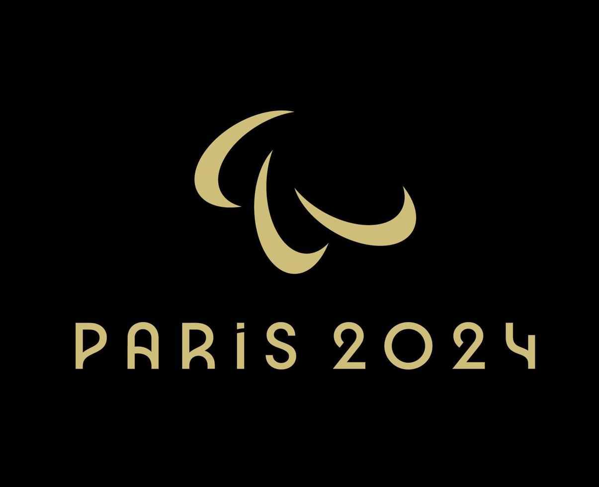 Paralympic Games Paris 2024 Logo Official Brown symbol abstract design vector illustration With Black Background