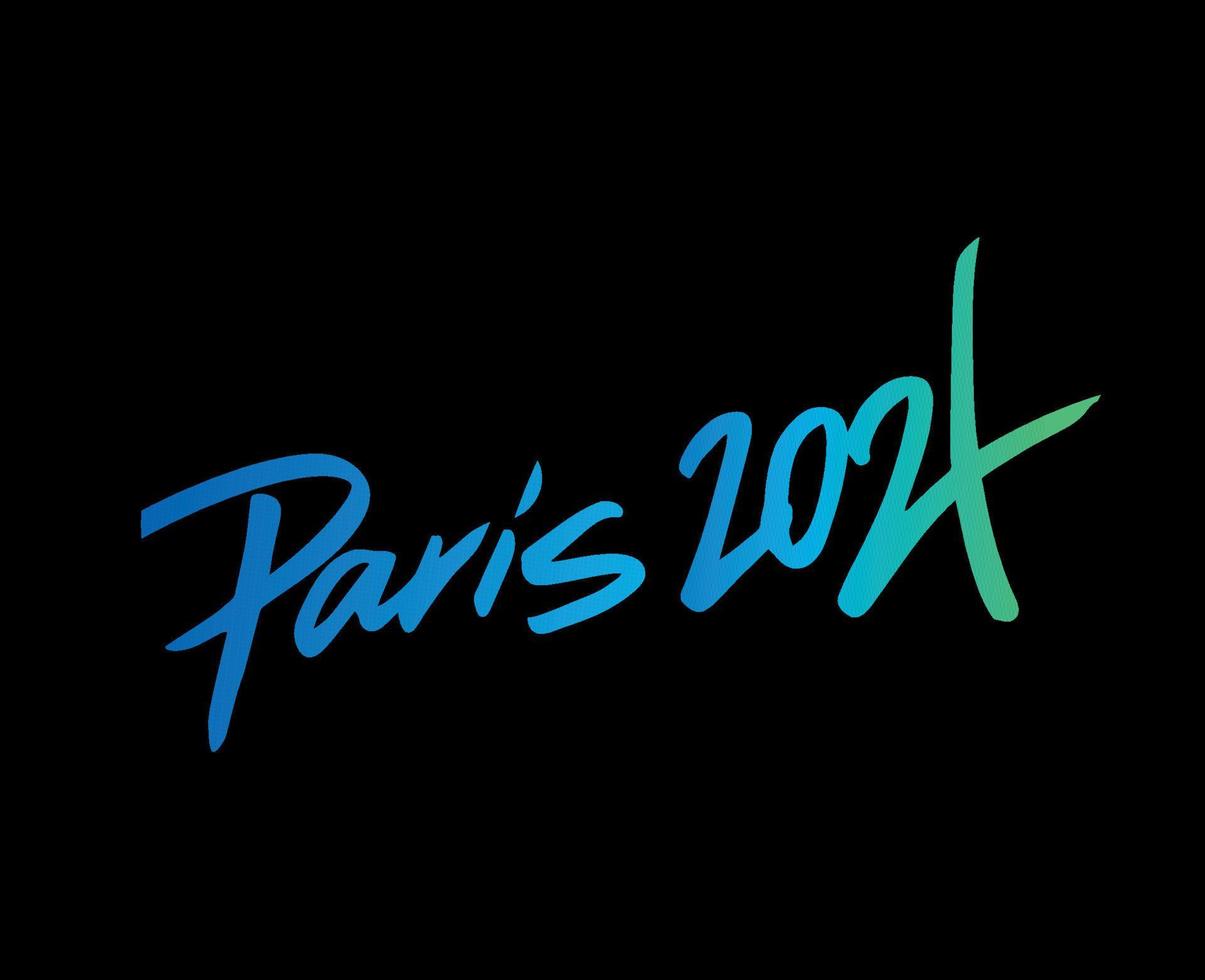 Paris 2024 Name Olympic Games Logo symbol abstract design vector