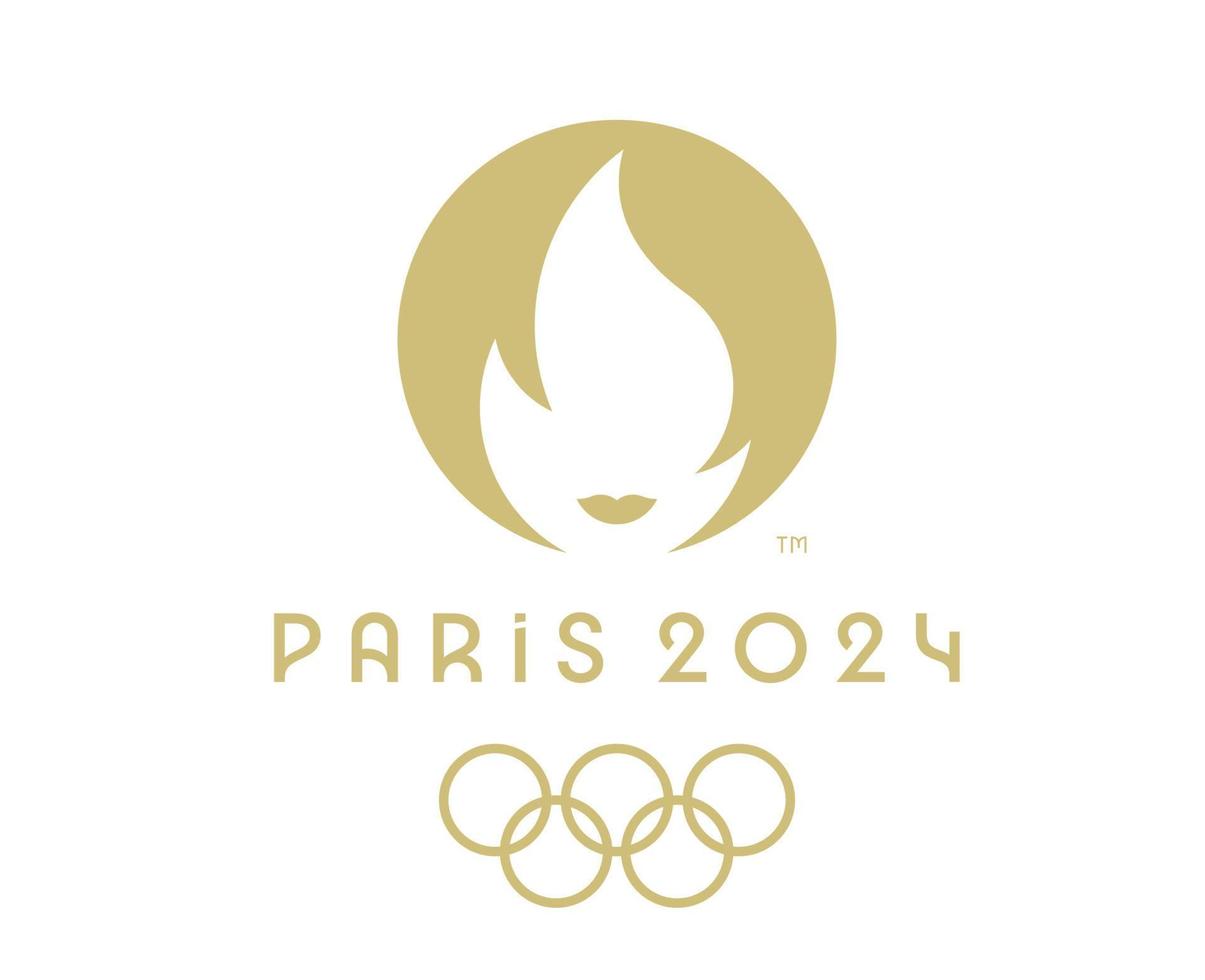 Paris 2024 Olympic Games Official Logo Brown symbol abstract design vector illustration