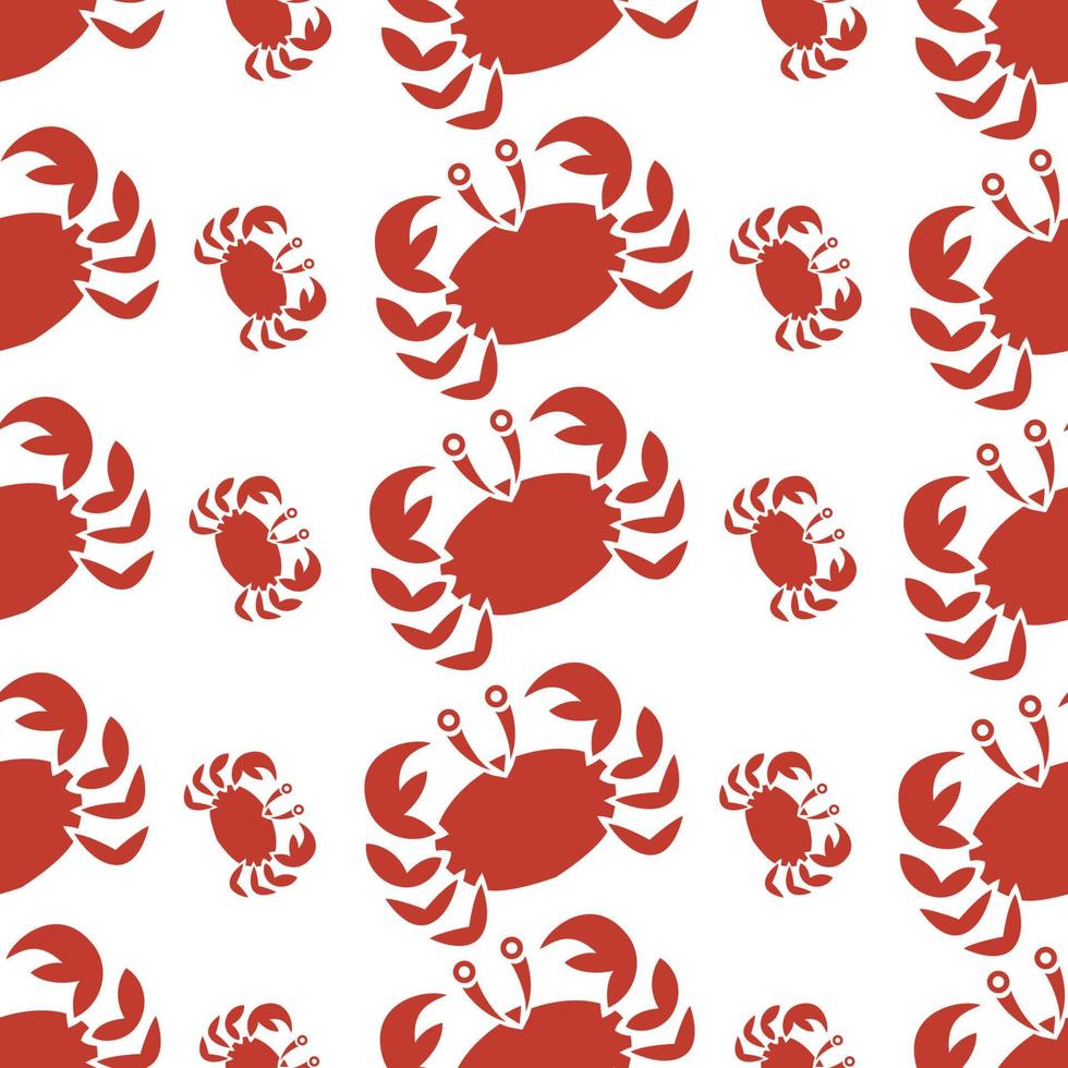 rojo cangrejo patrón en un blanco antecedentes vector