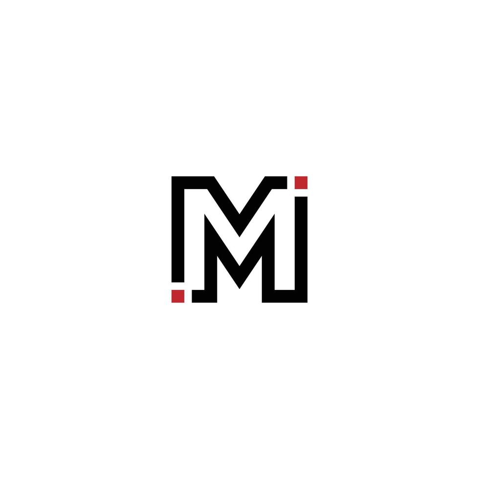 Letter M line logo design vector