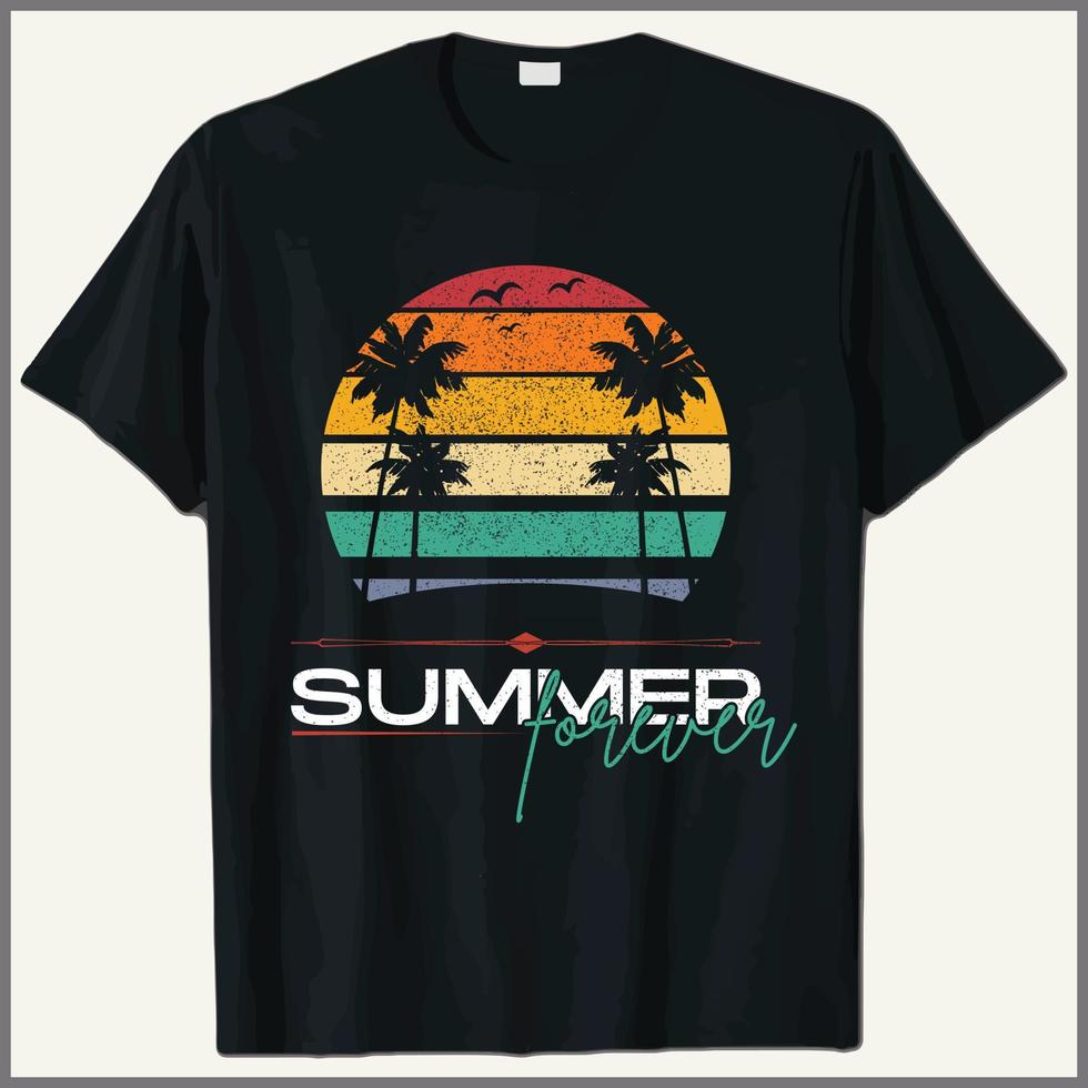 T shirt summer retro vintage vector illustration Summer paradise