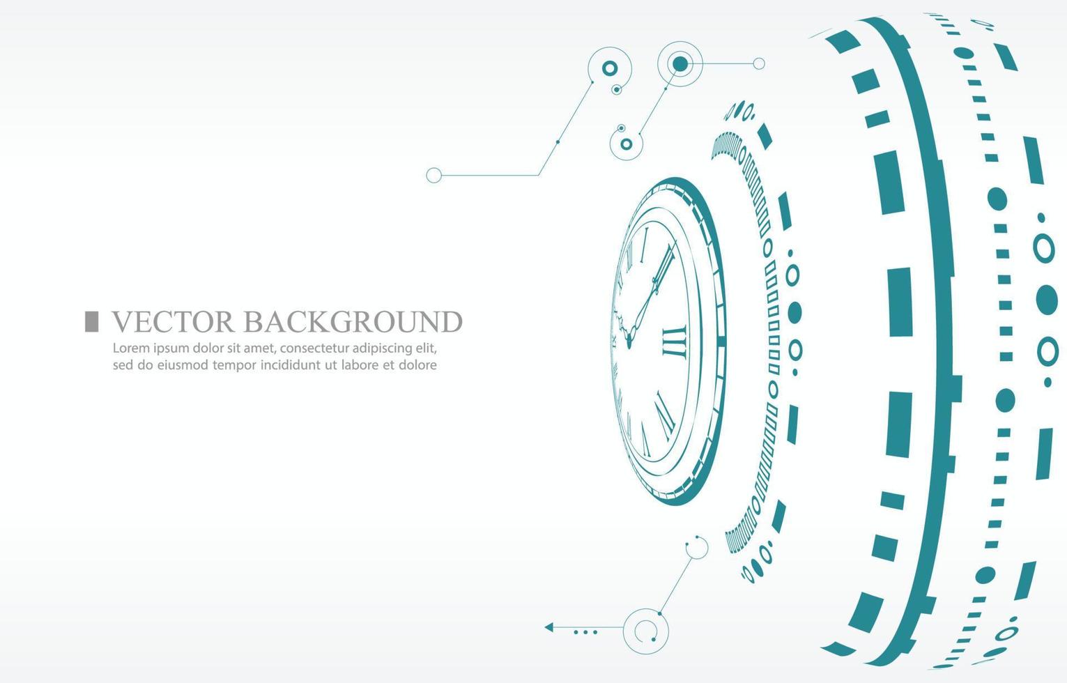 Technology white background.abstract analog clock.mechanic concept vector