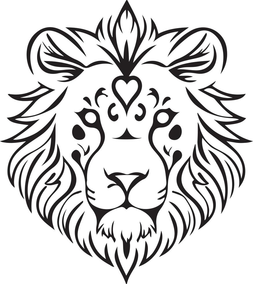 tribal león corazón vector