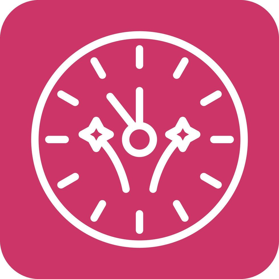 New Year Clock Icon Vector Design