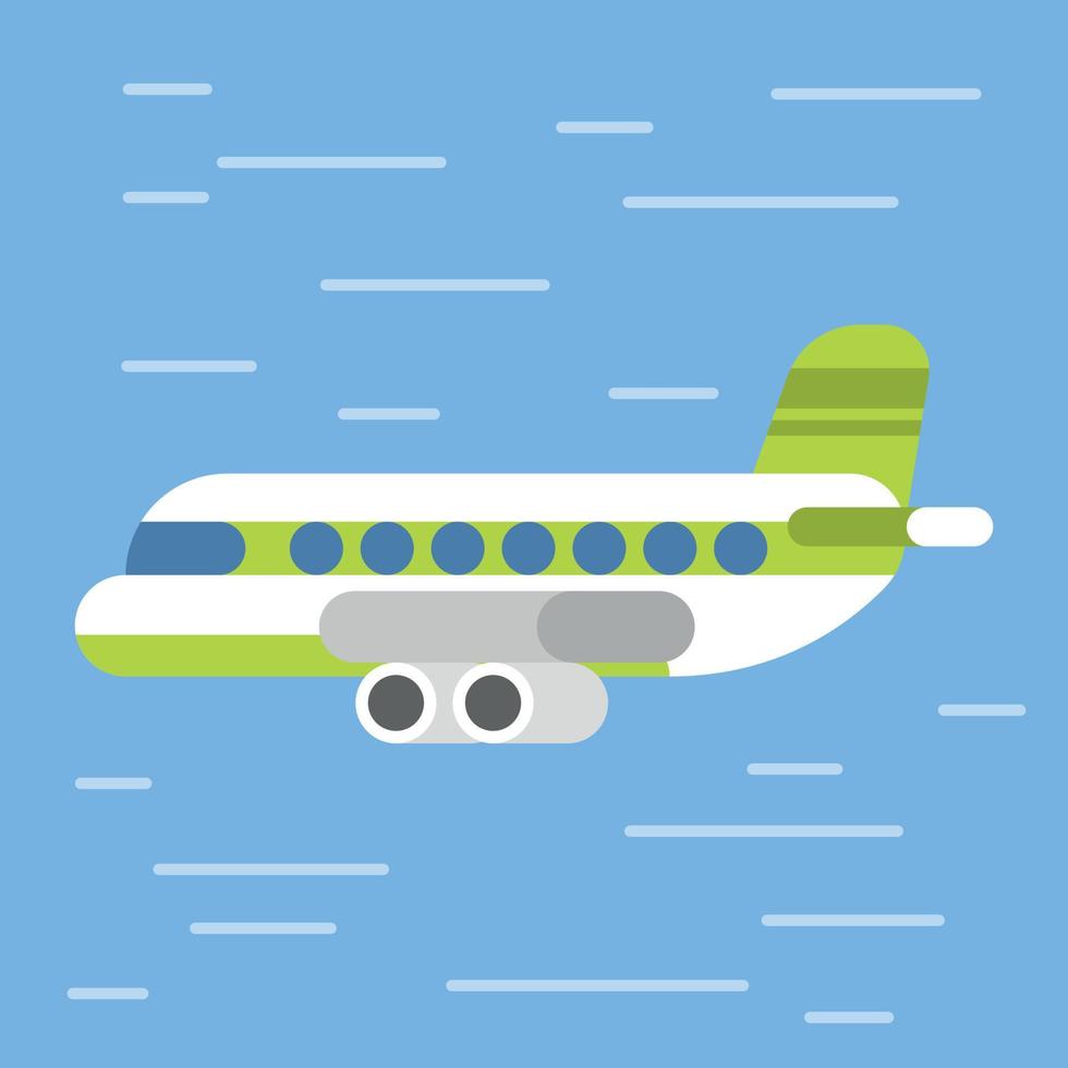 Illustration Of A Passenger Airplane, Flat Graphics Style vector