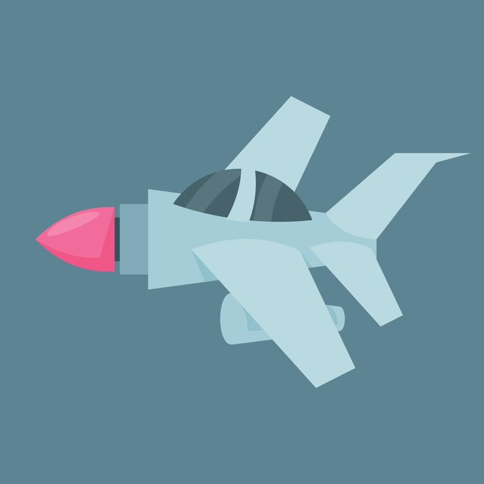 Vector Image Of A Military Airplane, Cartoon Style