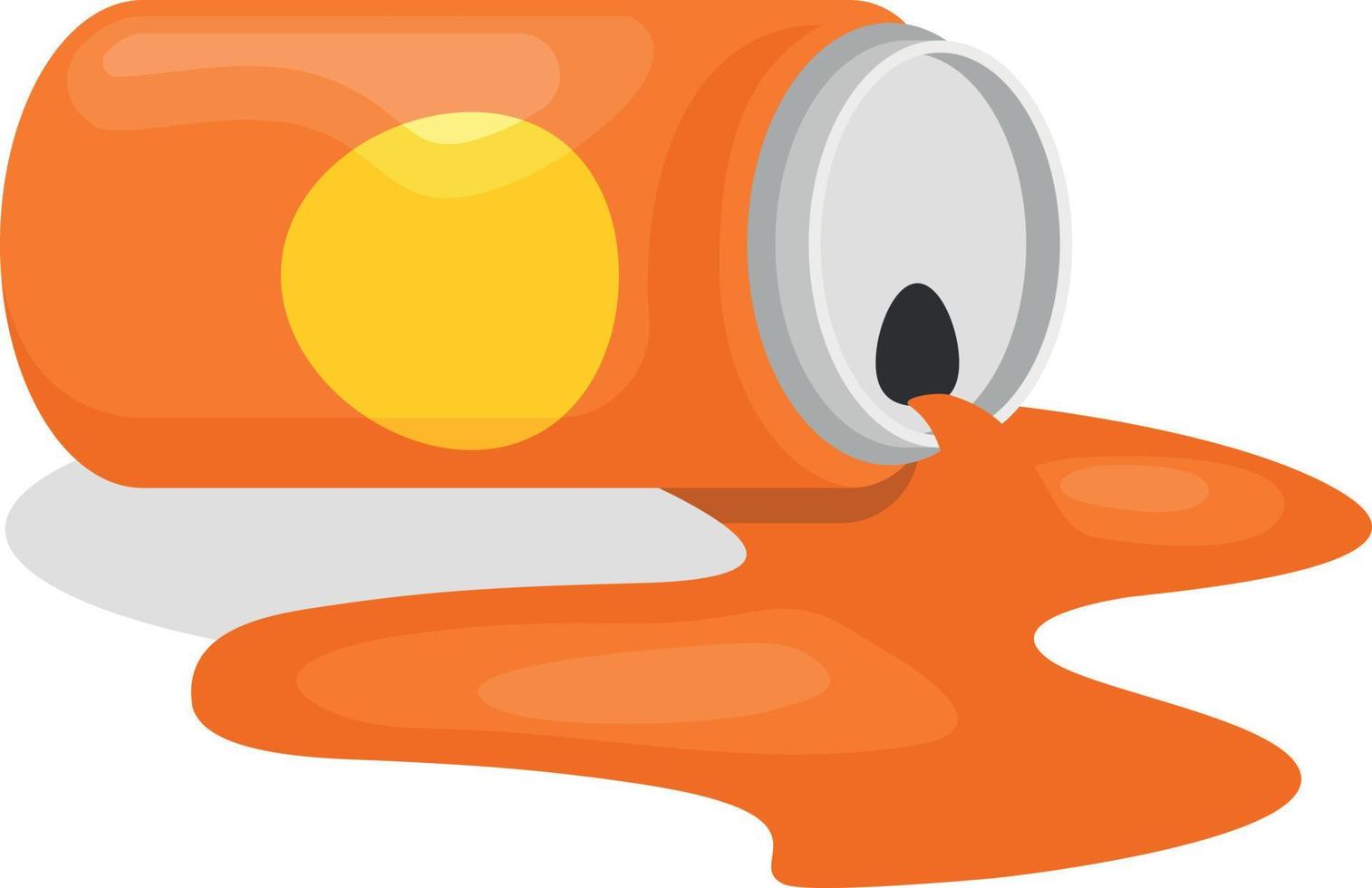 Illustration Of Orange Juice Spilling From A Can vector