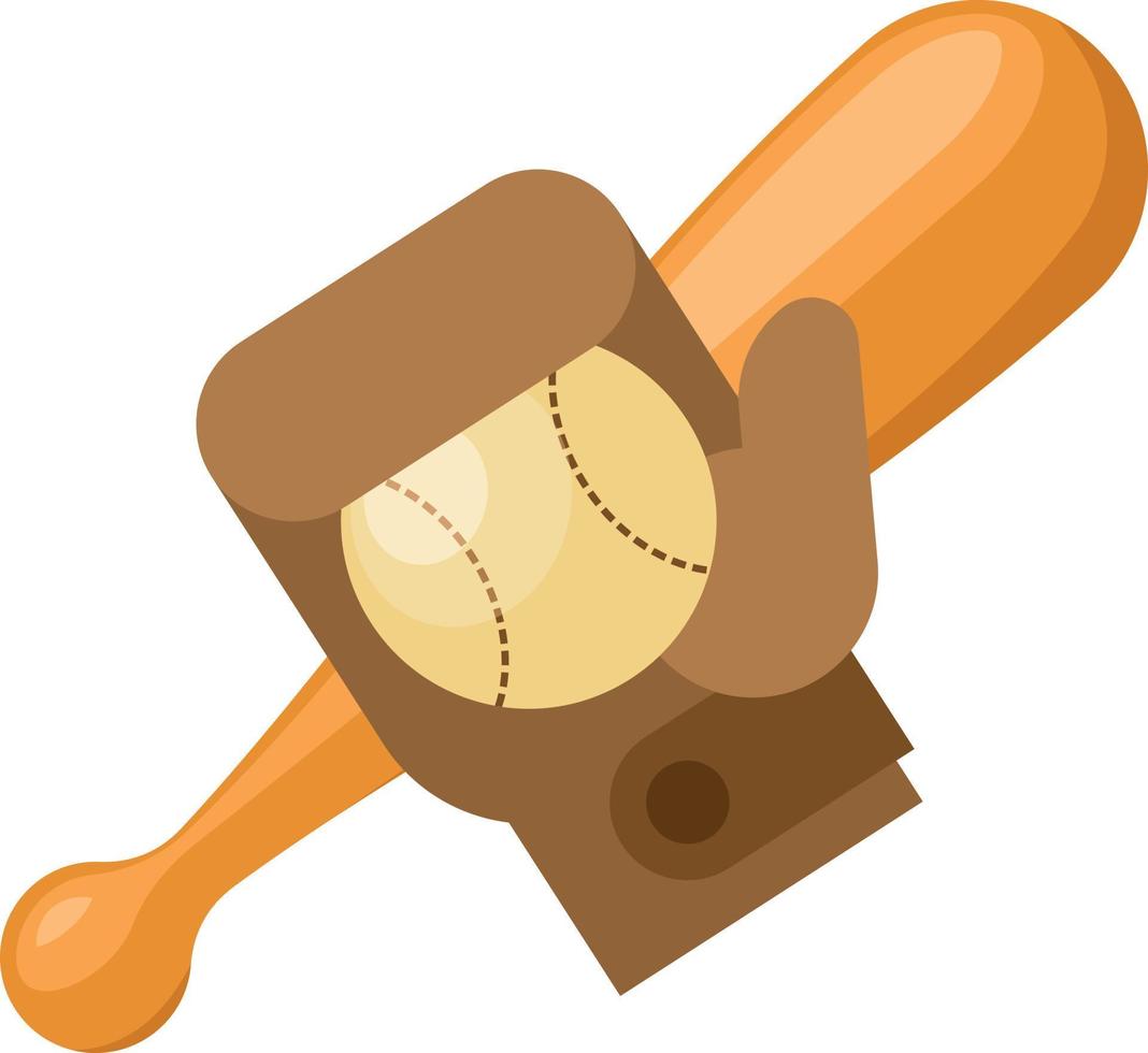 Vector Graphics Of A Wooden Baseball Bat And A Glove