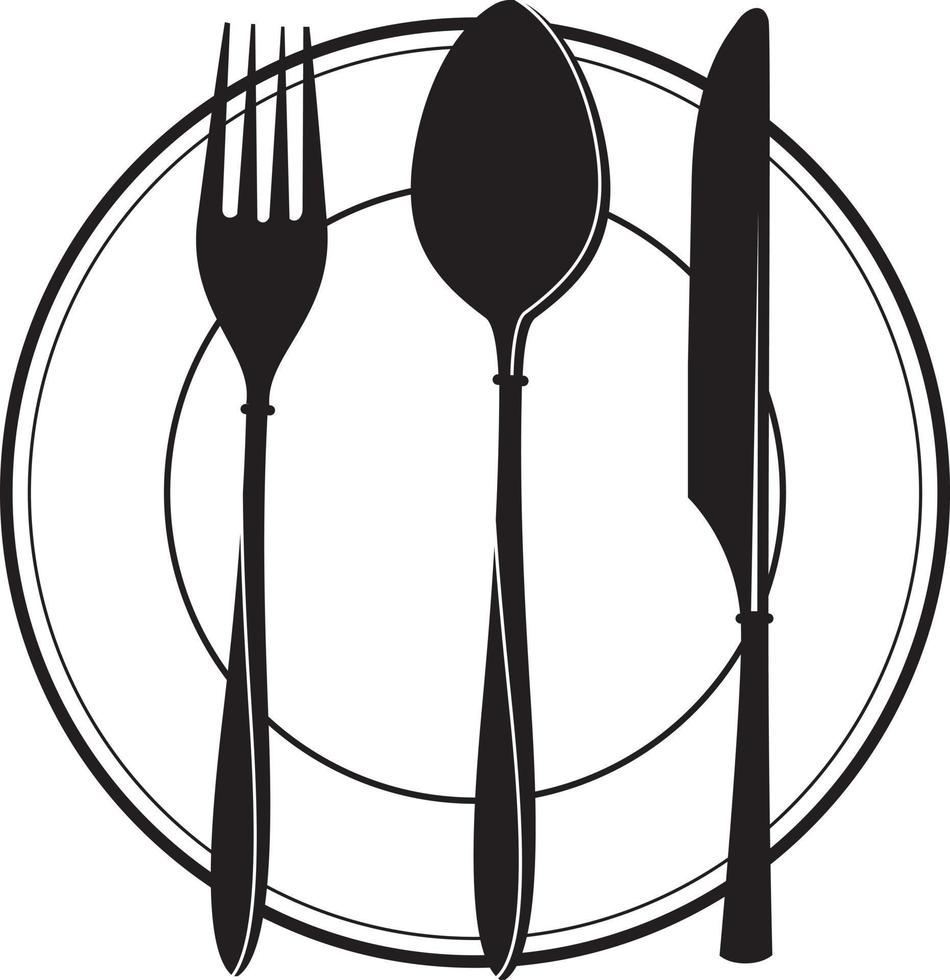 silueta de cocina utensilios en negro y blanco vector