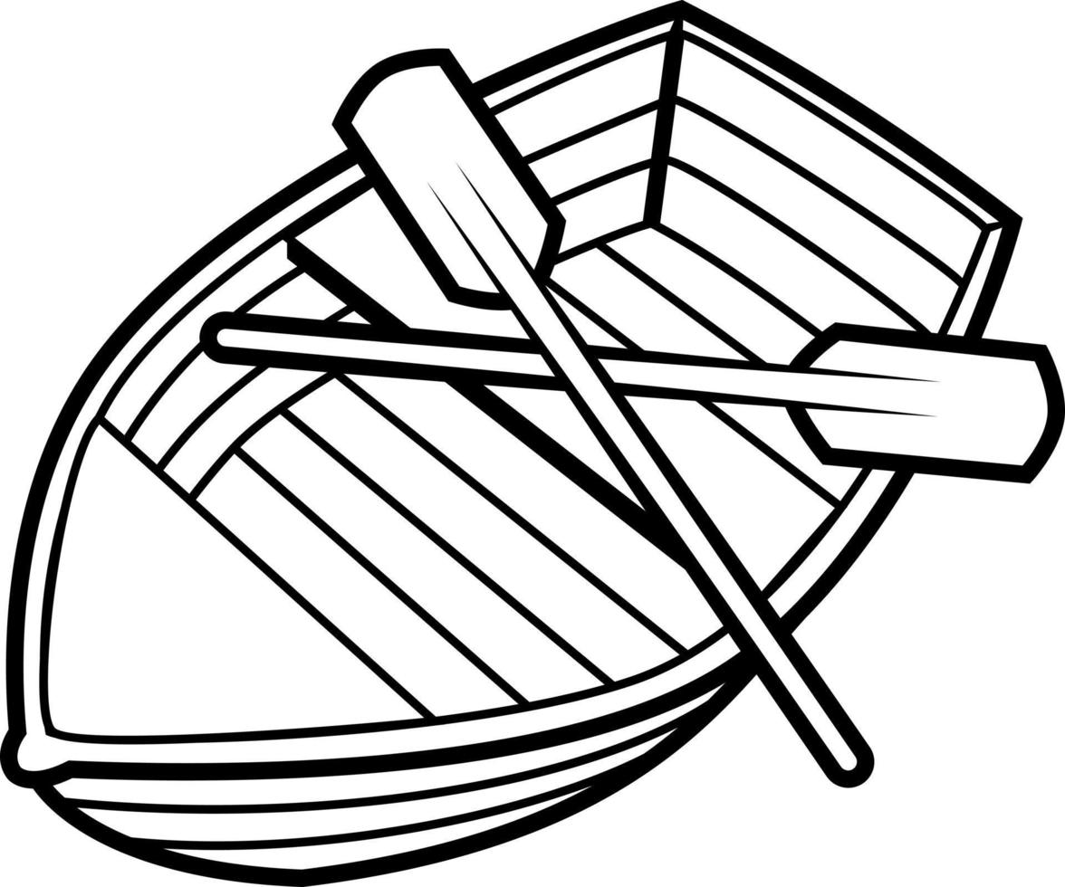 Black And White Image Of A Small Boat vector