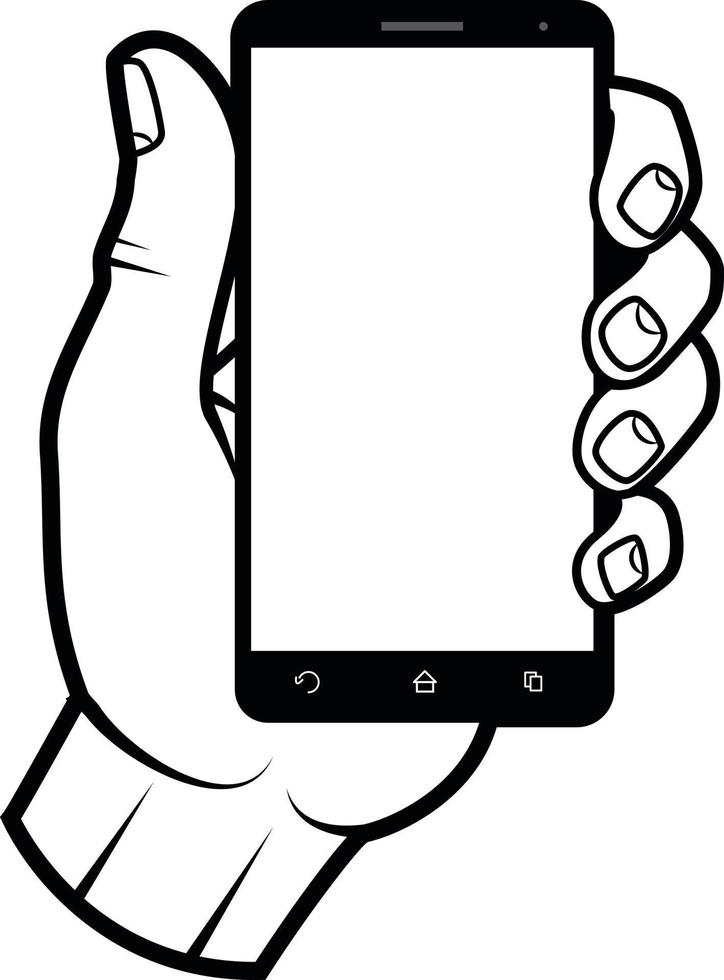 Vector Image Of A Mobile Phone In Hand