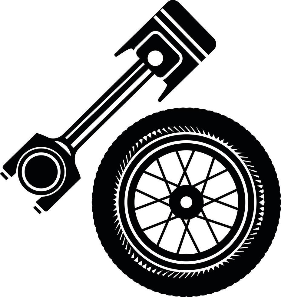 Vector Image Of A Motorcycle Wheel And A Spindle