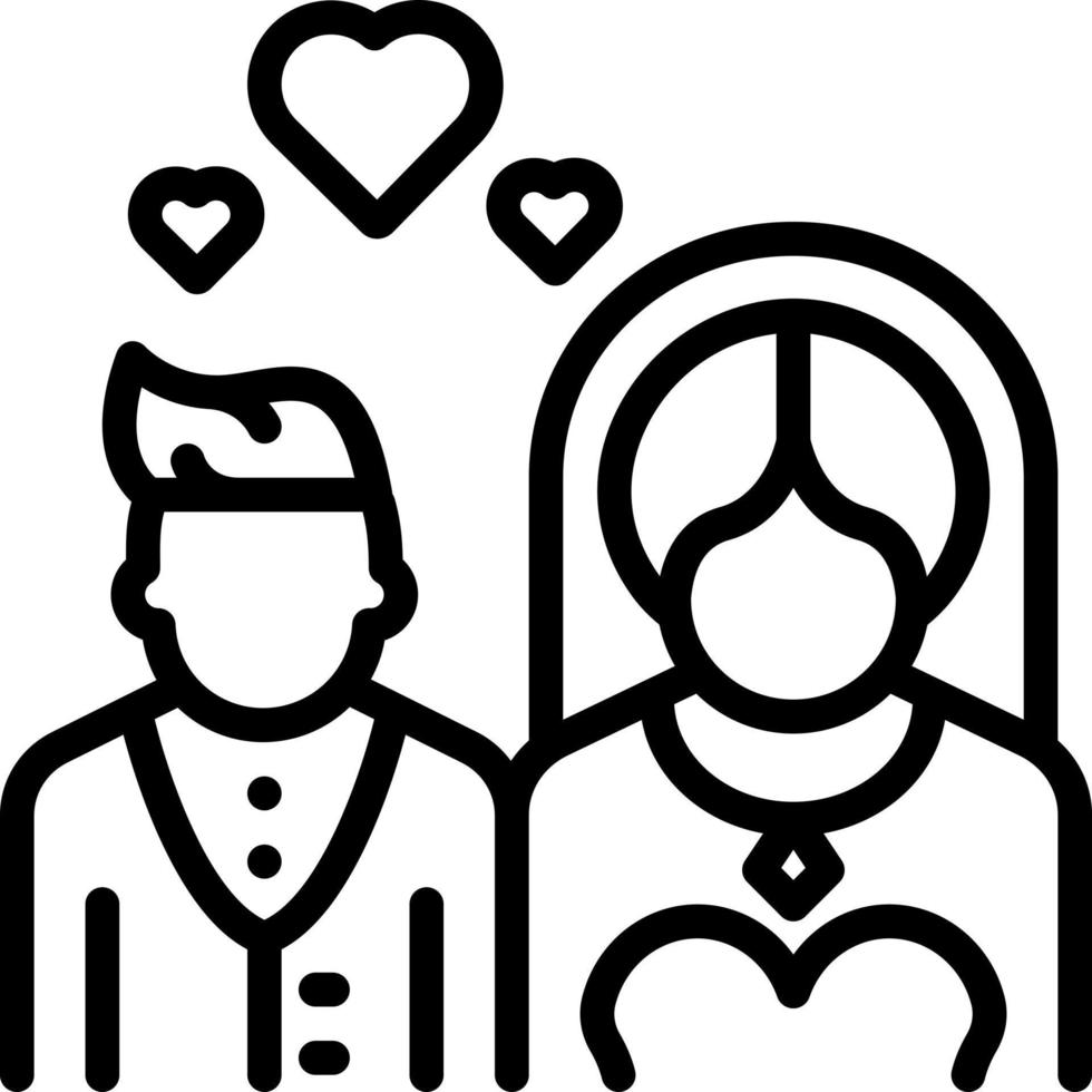 line icon for wedding vector