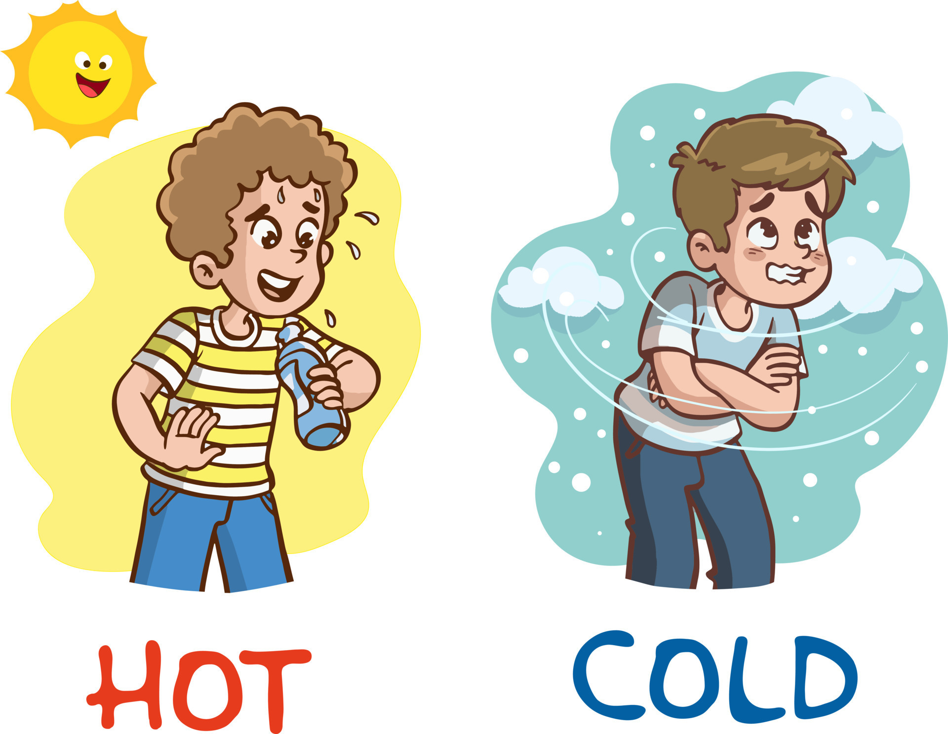 HOT-COLD kids cartoon vector 22824556 Vector Art at Vecteezy