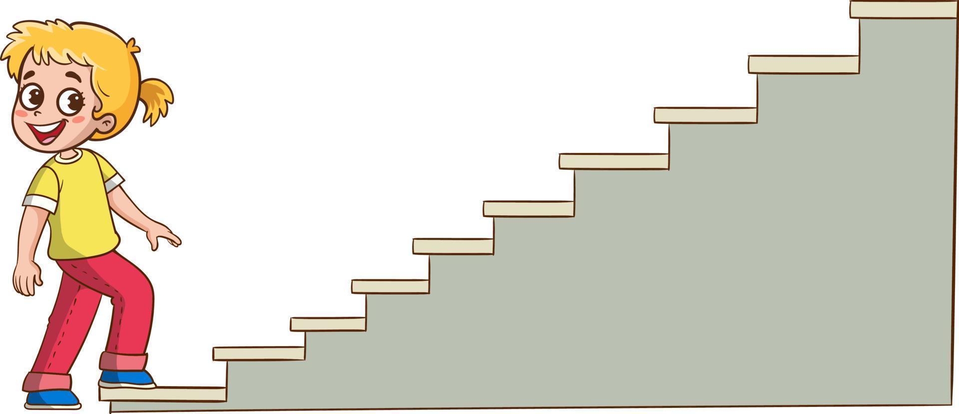 Stairs Crawling Boy cartoon vector