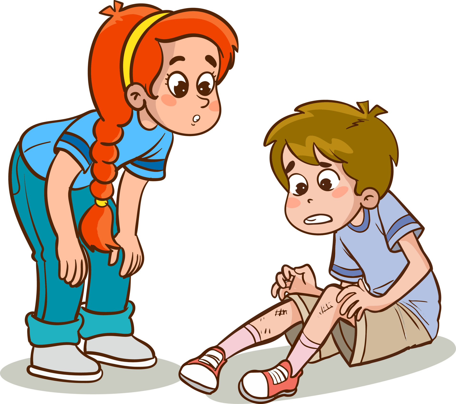 sad knee bleeding boy falling down cartoon vector 22825069 Vector Art ...