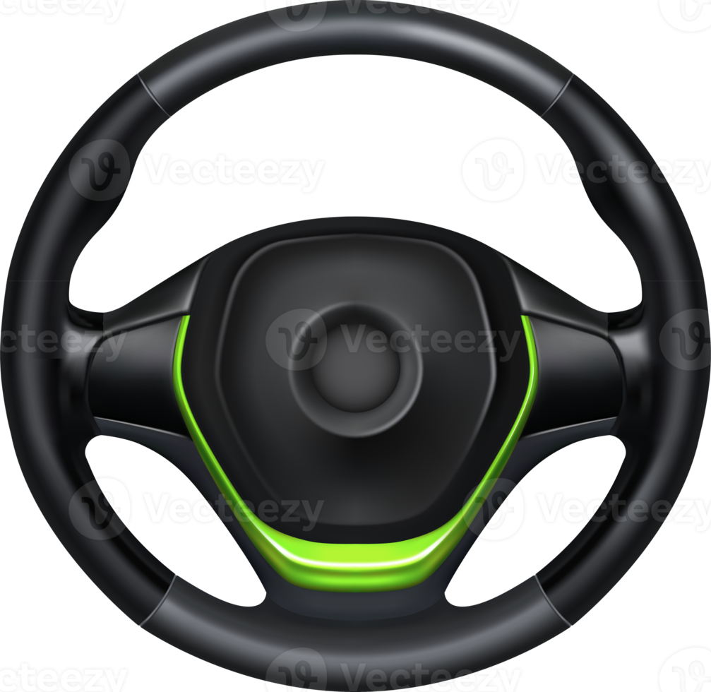 illustration, car steering wheel, realistic 3d icon png