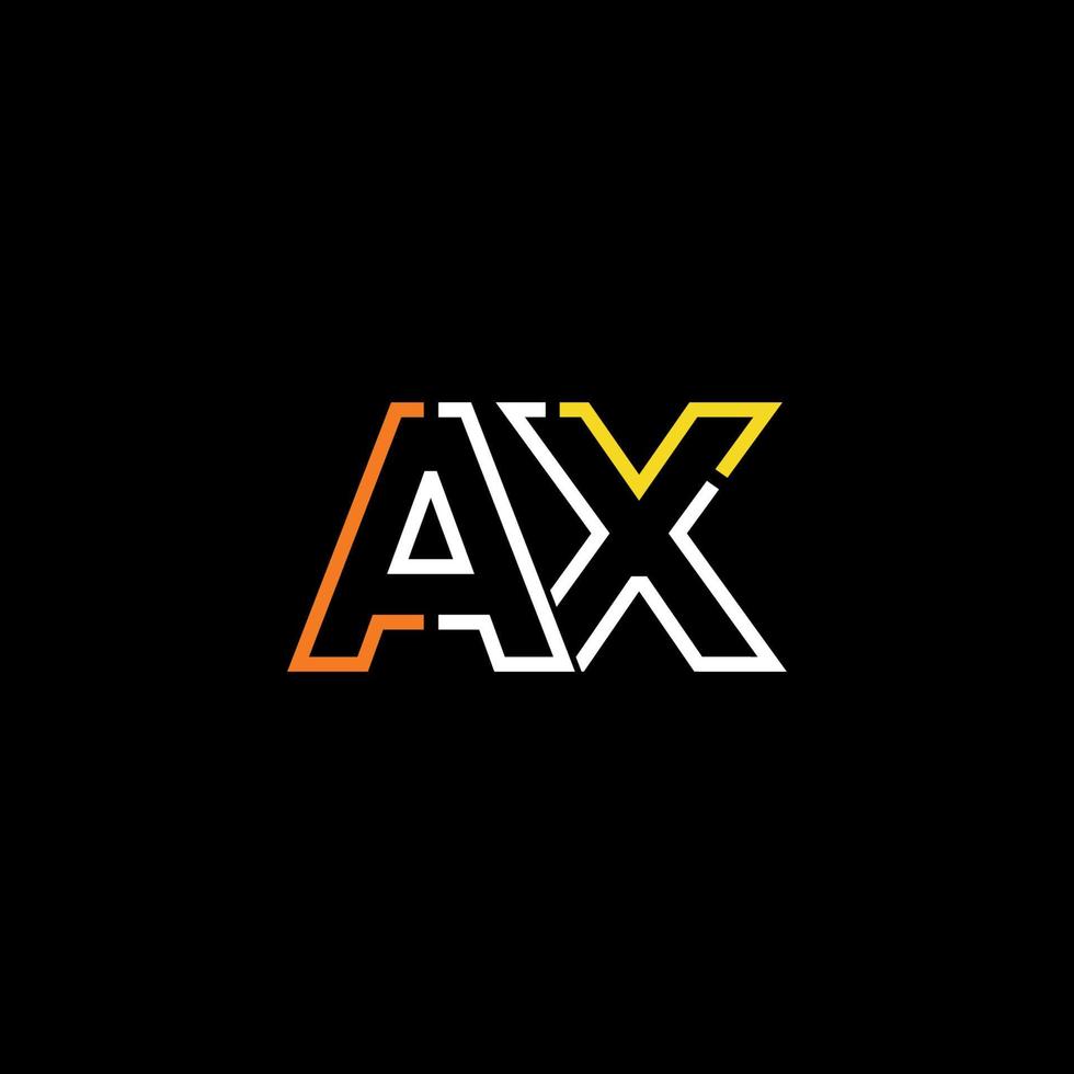 Abstract letter AX logo design with line connection for technology and digital business company. vector