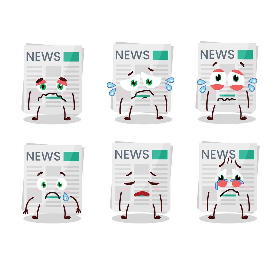 Newspaper cartoon in character with sad expression vector